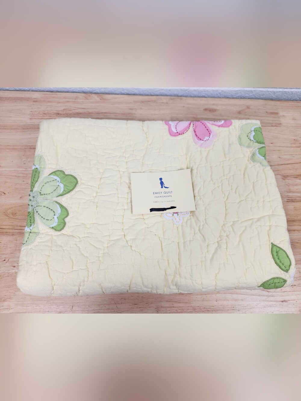 Pottery Barn Kids Emily Flower Patches Crib/ Toddler Quilt 50x36 NOS Floral